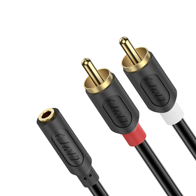 J&D 3.5 mm to 2RCA Cable, RCA Cable Gold Plated Audiowave Series 3.5mm Female to 2 RCA Male Stereo Audio Adapter Y Splitter Cable, 3 Feet - LeoForward Australia