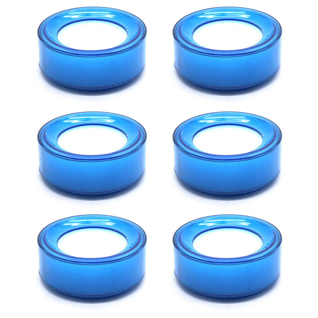  [AUSTRALIA] - Xiaoyztan 2.7-Inch Diameter Plastic Round Desktop Sponge Finger Wet Moistener (Blue, Pack of 6 Pcs) Blue