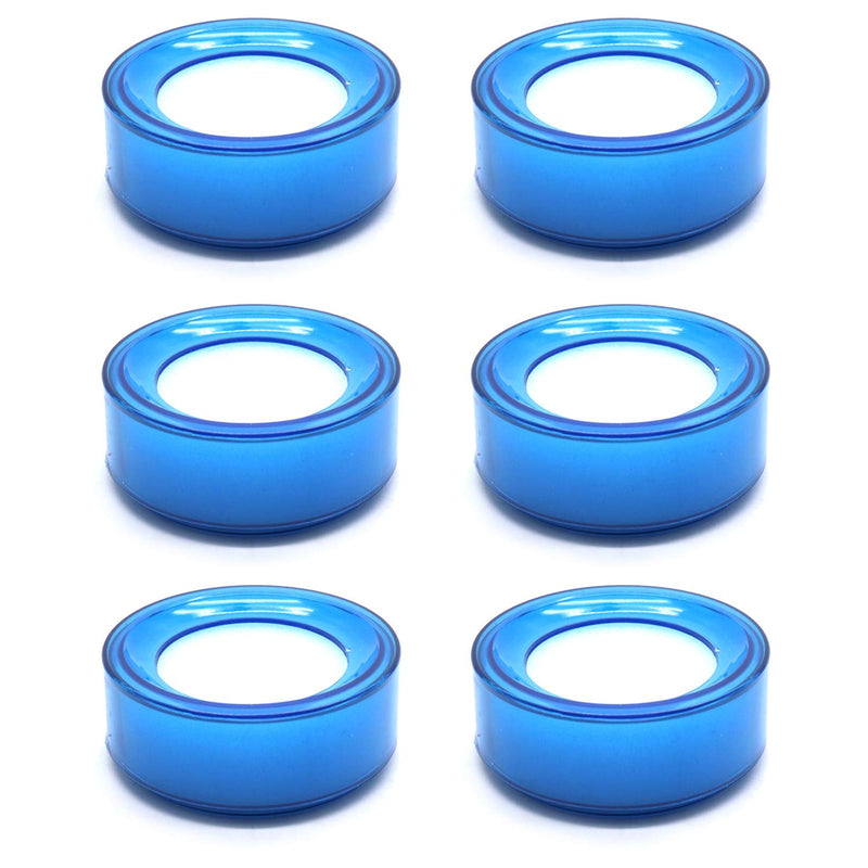  [AUSTRALIA] - Xiaoyztan 2.7-Inch Diameter Plastic Round Desktop Sponge Finger Wet Moistener (Blue, Pack of 6 Pcs) Blue