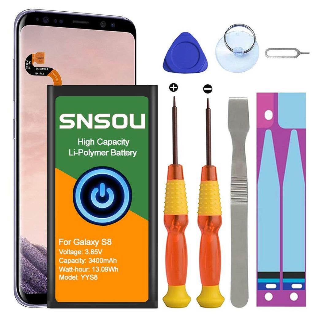 Galaxy S8 Battery, SNSOU 3400mAh EB-BG950ABE Li-Polymer Replacement Battery for Samsung Galaxy S8 SM-G950 G950V G950A G950T G950P G950R4 with Repair Replacement Kit Tools - LeoForward Australia