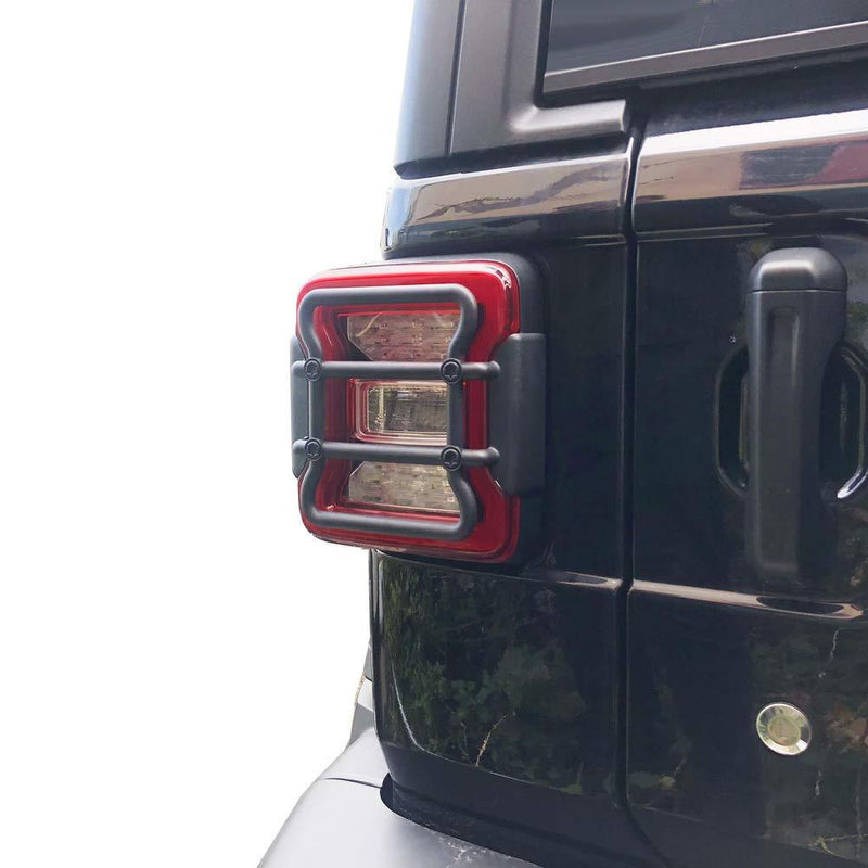  [AUSTRALIA] - JSTOTRIM Black Plastic Front Bumper Fog Headlight taillight Cover Trims for 2018 2019 Jeep Wrangler Accessories JL (Taillight Protector) Taillight Protector