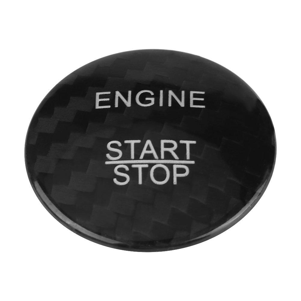 KIMISS Carbon Fiber Keyless Engine Start Stop Push Button Cover Trim for Mercedes Benz A B C GLC GLA CLA ML GL Class(Black) Black - LeoForward Australia