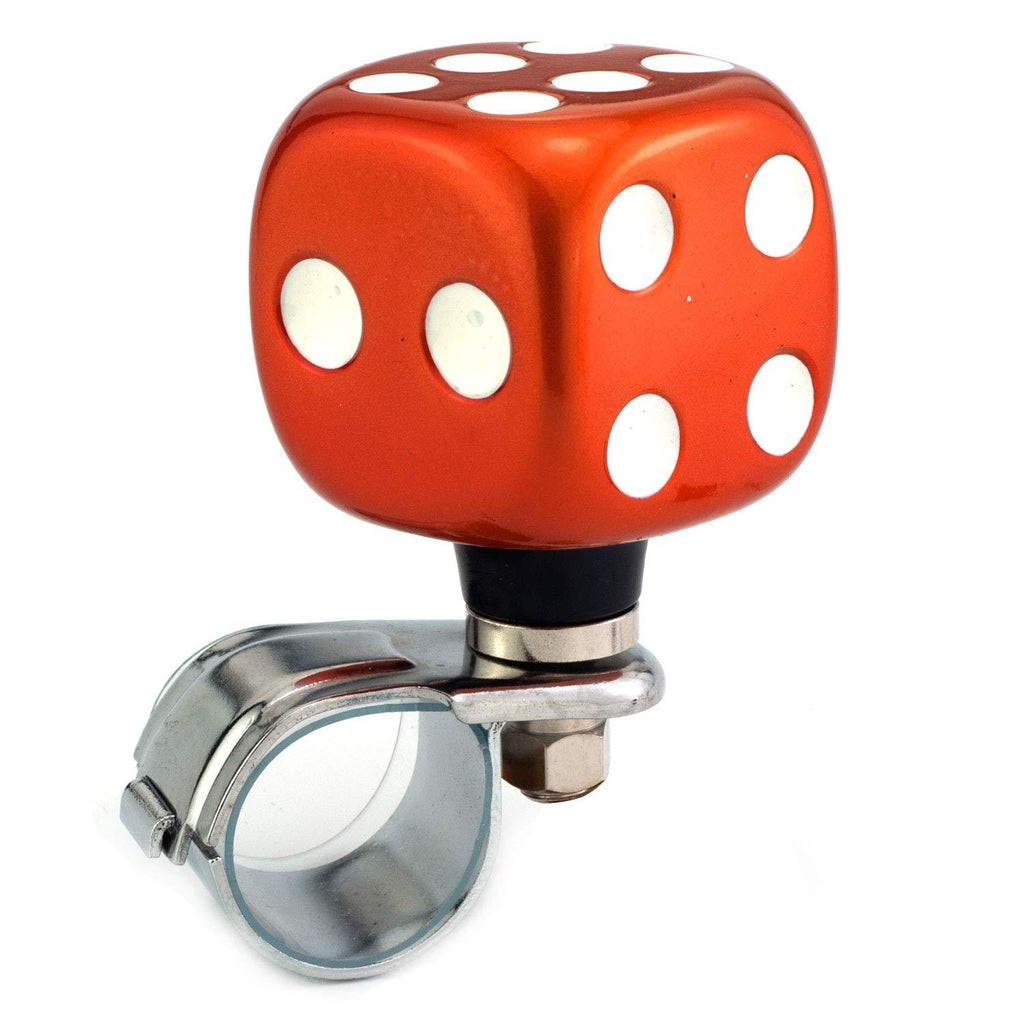  [AUSTRALIA] - Thruifo Steering Wheel Knob Suicide Spinner, Dice Shape Car Power Handle Grip Knobs Fit Most Manual Automatic Vehicles, Orange