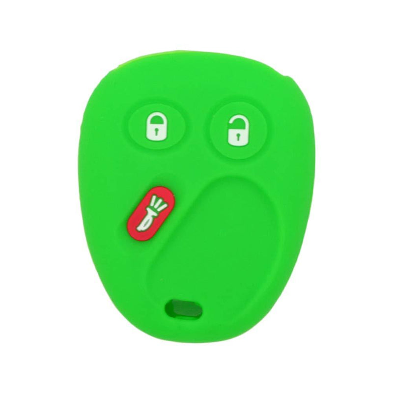  [AUSTRALIA] - SEGADEN Silicone Cover Protector Case Skin Jacket fit for CHEVROLET GMC CADILLAC HUMMER SATURN PONTIAC 3 Button Remote Key Fob CV4610 Light Green