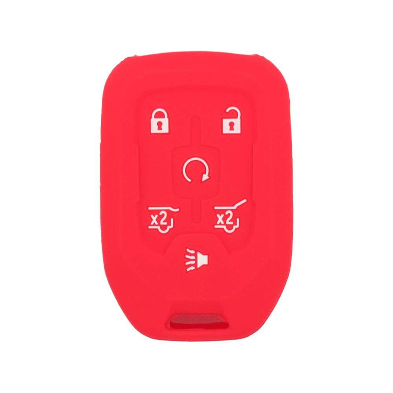  [AUSTRALIA] - SEGADEN Silicone Cover Protector Case Skin Jacket fit for GMC CHEVROLET 6 Button Remote Key Fob CV4617 Red