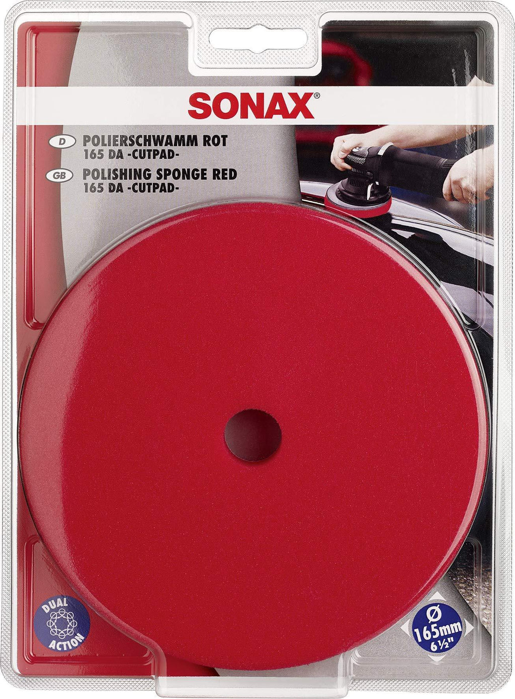  [AUSTRALIA] - Sonax Dual Action Hard Cutting/Finishing Pad, 6.5", Red