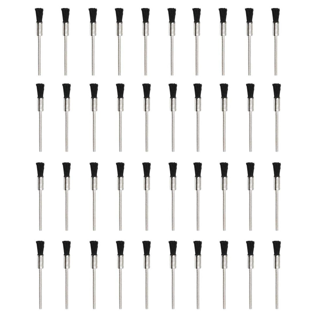  [AUSTRALIA] - COMOK Nylon Bristle Brushes Black Pen Shape Cleaning Brushes 1/8" Shank Fit Dremel Diamond Walnut Bodhi Jade Silverware Polishing 40PCS