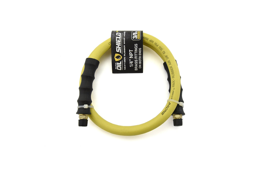  [AUSTRALIA] - Oil Shield Lead-in Rubber Air Hose for Reel (3/8" x 3') 3/8" F-NPT x 3/8" M-NPT - OSLD3803RL 3/8" x 3' Replacement Lead-in Hose