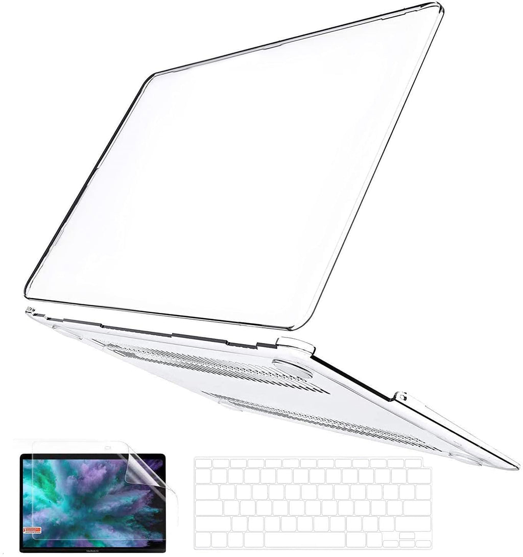  [AUSTRALIA] - B BELK Compatible with MacBook Air 13 Inch Case 2021 2020 2019 2018 Release A2337 M1 A2179 A1932 Touch ID, Clear Plastic Laptop Hard Shell Case + Keyboard Cover + Screen Protector Retina, Transparent Crystal Clear