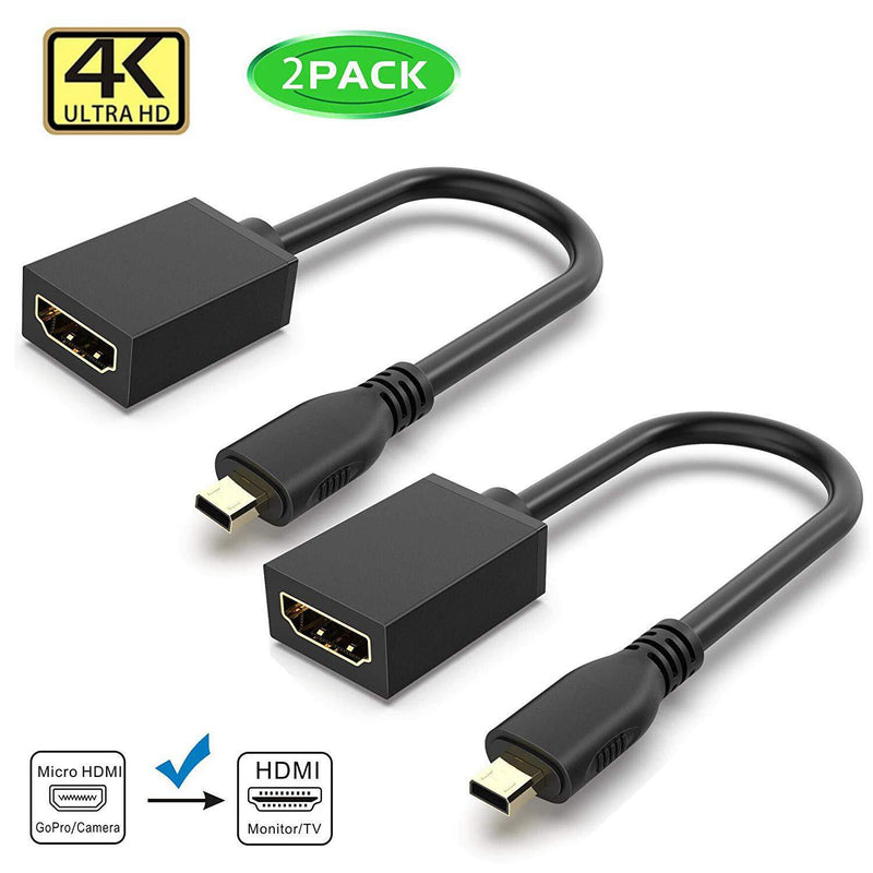 GANA Micro HDMI to HDMI Adapter Cable, Micro HDMI to HDMI Cable (Male to Female) for Gopro Hero and Other Action Camera/Cam with 4K/3D Supported - LeoForward Australia
