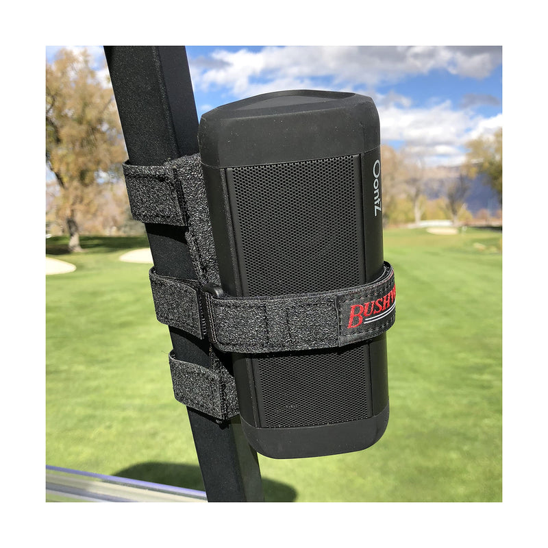  [AUSTRALIA] - The Original Bushwhacker Portable Speaker Mount for Golf Cart Railing - Adjustable Strap Fits Most Bluetooth Wireless Speakers Attachment Accessory Holder Bar Rail