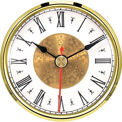 Hicarer 3-1/8 Inch (80 mm) Quartz Clock Insert, Gold Trim, Red Second Hand, Roman Numeral, Quartz Movement - LeoForward Australia
