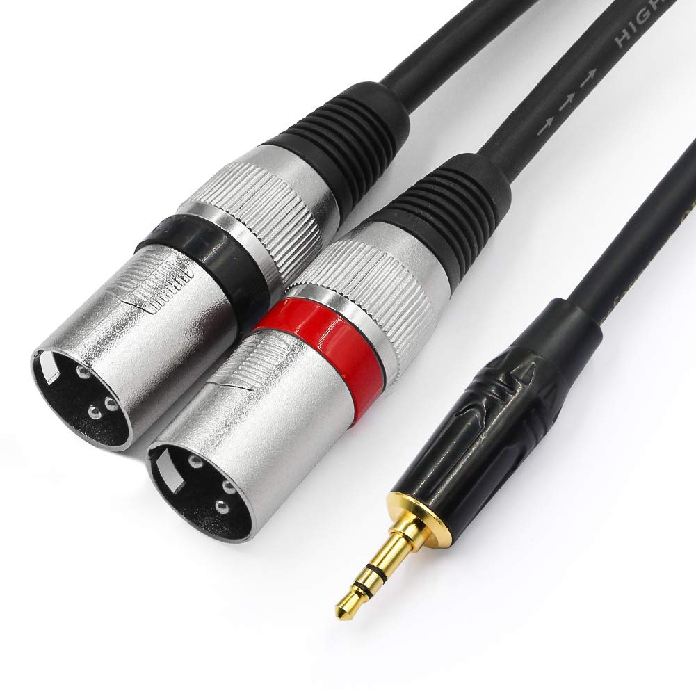  [AUSTRALIA] - TISINO 3.5mm to Dual XLR Stereo Cable 1/8 inch Mini Jack to 2 XLR Male Y Splitter Adapter Cord- 10 FT 10 feet