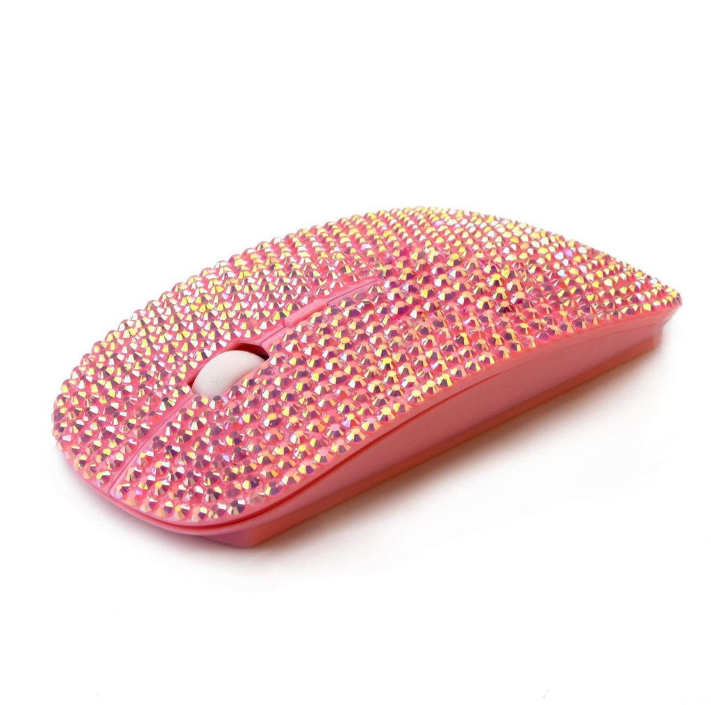 SA@ Bling Luxury Pink Colorful Crystal Rhinestone 2.4G Wireless Mouse For Laptop Computer, Cute Mouse For Girls - LeoForward Australia