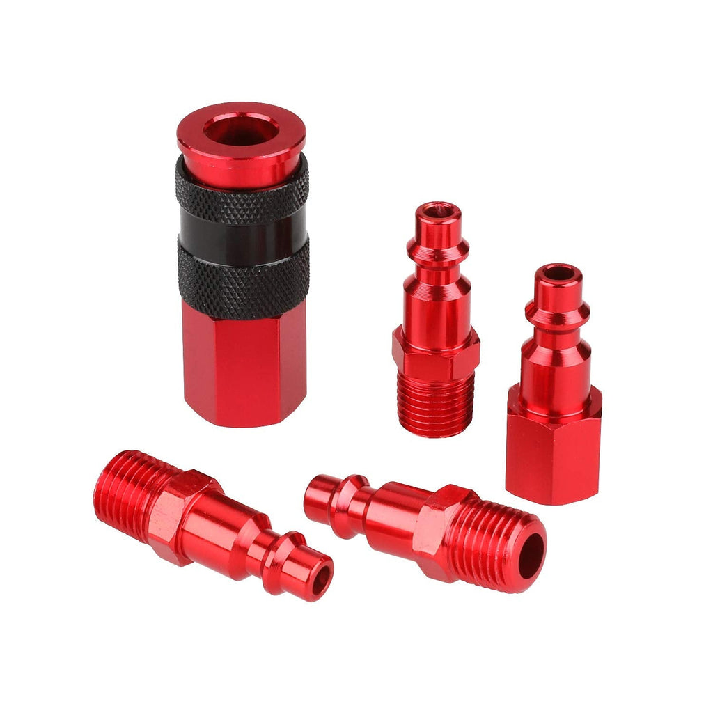 [AUSTRALIA] - WYNNsky 1/4''NPT Air Coupler and Plug Kit, AMT Unviersal Air Coupler with 4 Pieces I/M Type Air Plugs, 5 Pieces Air Compressor Accessories Fittings Set 5PCS Kit