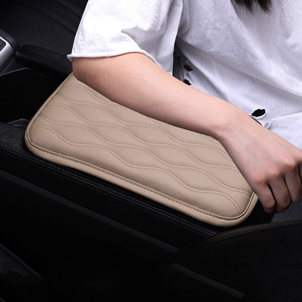 Forala Auto Center Console Pad,PU Leather Car Armrest Seat Box Cover Protector Protects from Dirt,Damage,Pet Scratches,Old Damaged Consoles (Beige) Beige - LeoForward Australia