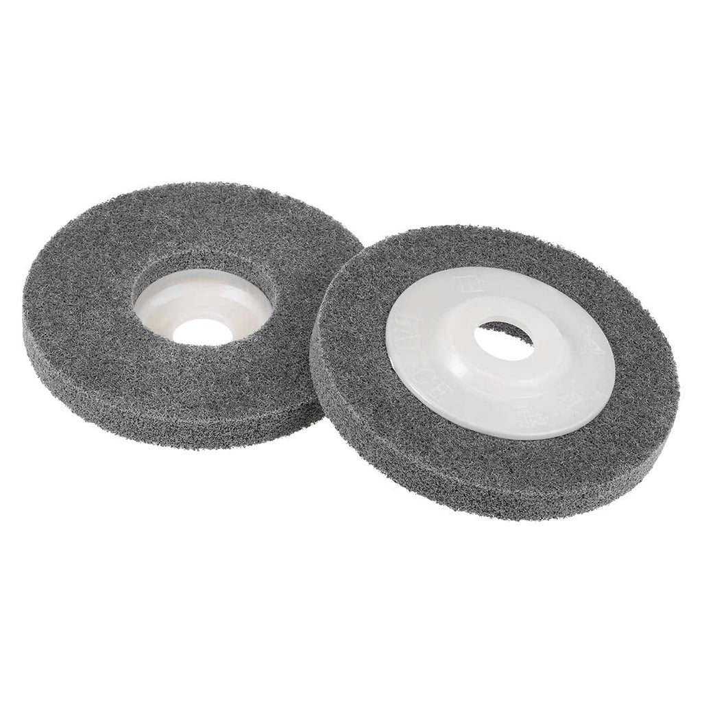  [AUSTRALIA] - uxcell 4 Inch Nylon Fiber Polishing Wheel Sanding Buffing 5/8 Inch Hole Abrasive Wheels for Angle Grinders 2 Pcs