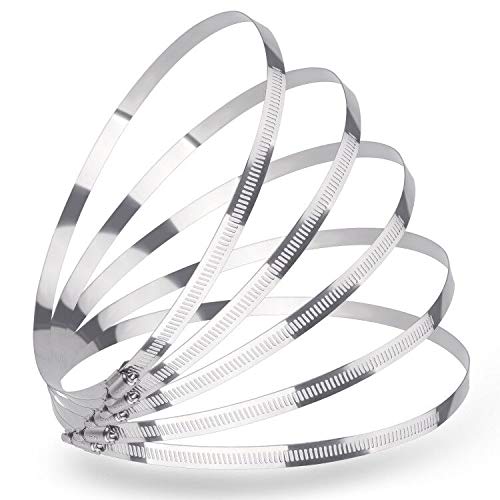  [AUSTRALIA] - LOKMAN 5 Pack 12 Inch Stainless Steel Hose Clamps Large Worm Gear Duct Clamps Adjustable from 11.5 inch-12 inch / 290mm - 310mm Fuel Line Hose Pipe Clamp for Dryer Vent Hose