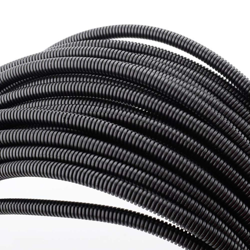  [AUSTRALIA] - ZhiYo 100 FT 1/4” Wire Loom Split Tubing Auto Wire Conduit Flexible Cover 100 FT 1/4” Black