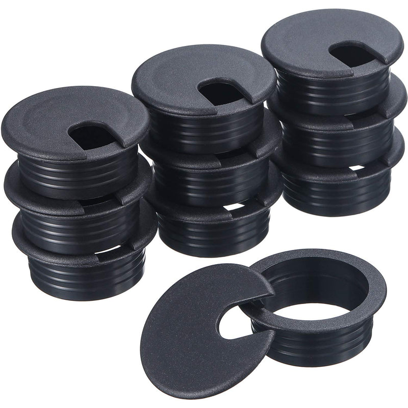  [AUSTRALIA] - 10 Packs Black Desk Cable Wire Grommet Cord, PC Computer Desk Plastic Grommet Cord, Tidy Cable Hole Cover Organizers (38 mm/ 1.5 Inch Mounting Hole Diameter) 38 mm/ 1.5 Inch Mounting Hole Diameter