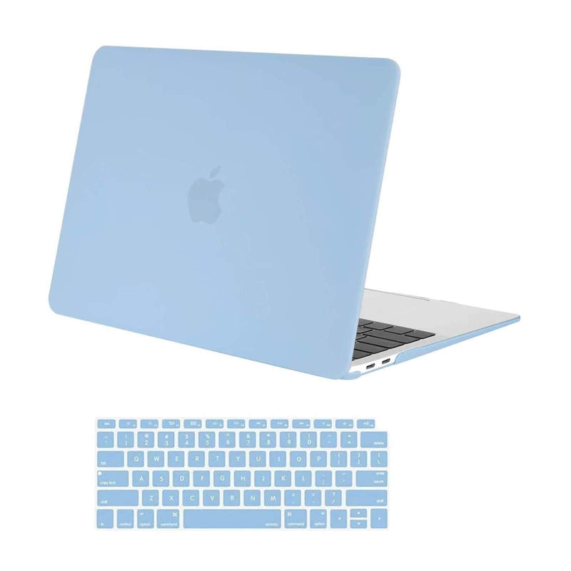  [AUSTRALIA] - MOSISO Compatible with MacBook Air 13 inch Case 2020 2019 2018 Release A2337 M1 A2179 A1932 Retina Display with Touch ID, Protective Plastic Hard Shell Case & Keyboard Cover Skin, Airy Blue