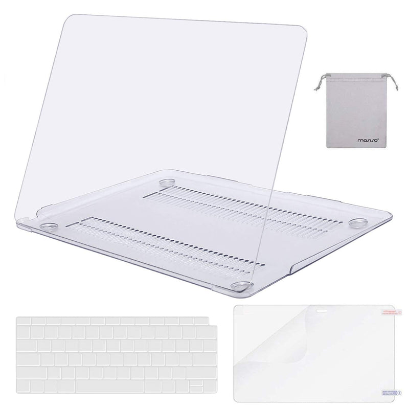  [AUSTRALIA] - MOSISO Compatible with MacBook Air 13 inch Case 2020 2019 2018 Release A2337 M1 A2179 A1932 Retina Display Touch ID, Plastic Hard Shell&Keyboard Cover&Screen Protector&Storage Bag, Transparent