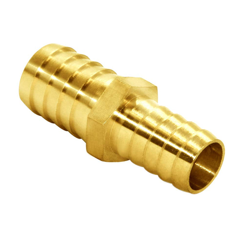  [AUSTRALIA] - Joywayus Hose Barb Reducer 5/8" to 3/4" Barb Fitting Reducing Splicer, Hex Union Brass Fitting Water/Fuel/Air 5/8"x3/4"