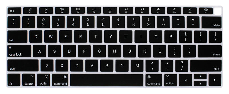ProElife Premium Keyboard Cover Ultra Thin Silicone Keyboard Protective Skin for 2018 2019 MacBook Air 13" 13.3-Inch with Touch ID (A1932 US Layout) (NOT FIT for 2020 Version) (Black) For 2018-2019 Air 13'' A1932 Black - LeoForward Australia