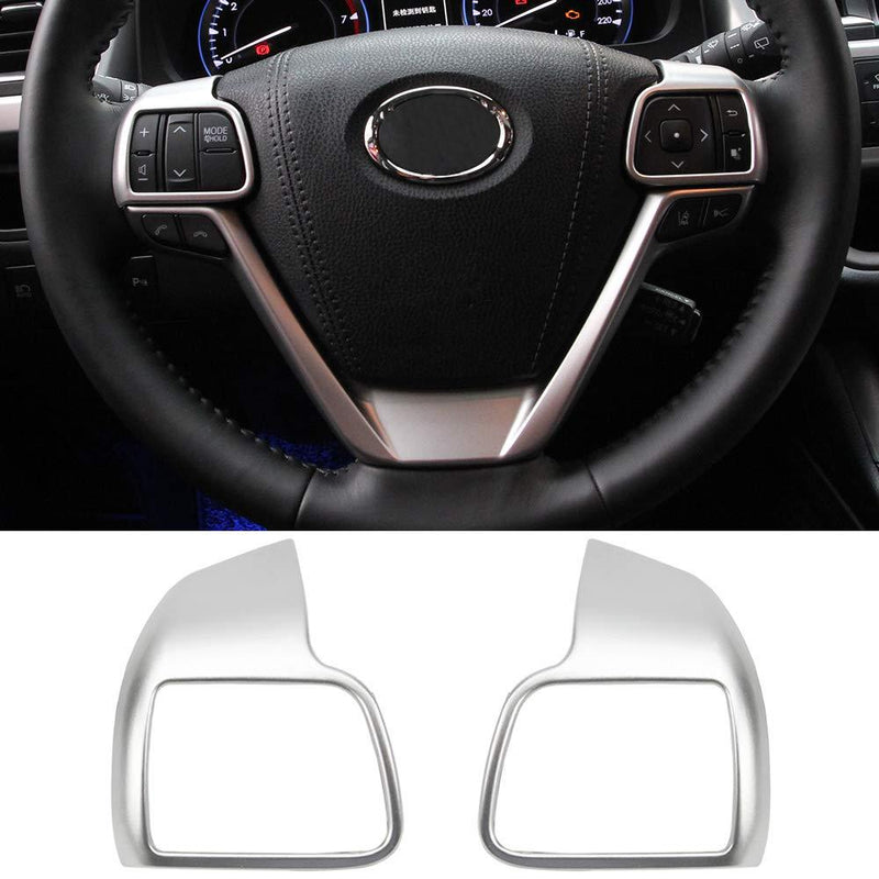  [AUSTRALIA] - Senzeal Matte Steering Wheel Trim Panel Cover Fit for Toyota Highlander 2015 2016 2017 2018 2019 ABS 2PCS