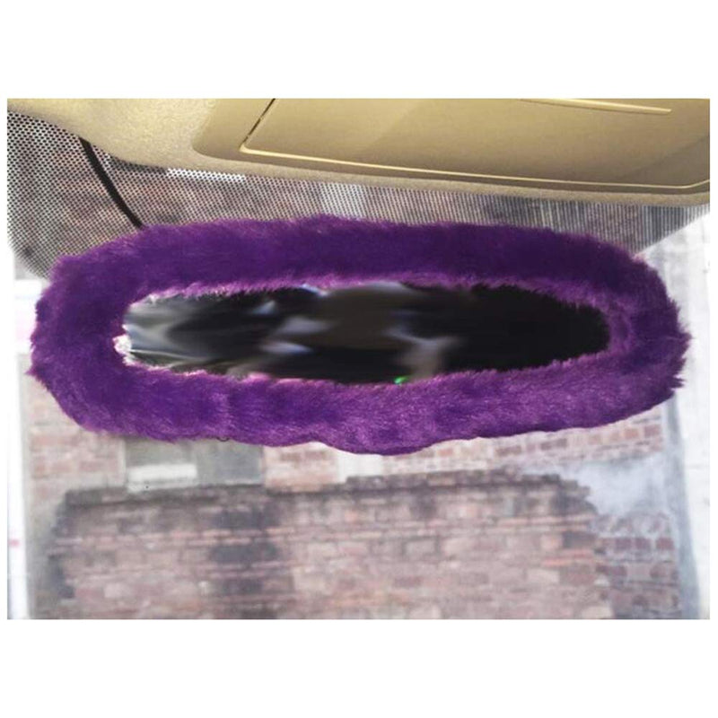  [AUSTRALIA] - Siyibb Wool Car Rear View Mirror Cover - Purple Purple 2