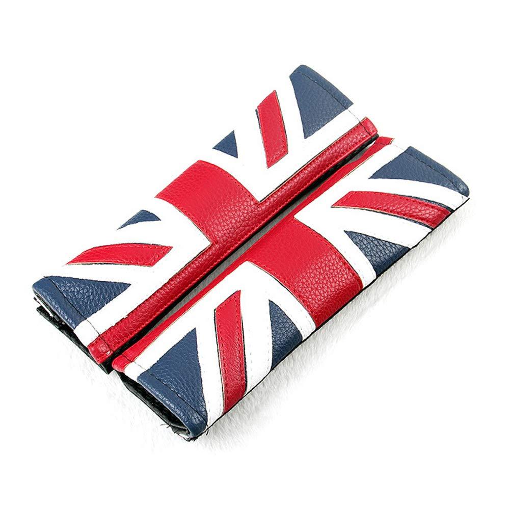  [AUSTRALIA] - Flypc Seat Belt Covers Safety Shoulder Strap Cushion Harness Pad for Mini Cooper Cars Embroidered Badge Adults and Children Shoulder Pad Opening Fiber 2 Pack (Red & Blue Union Jack Flag Style) Red & Blue Union Jack Flag Style