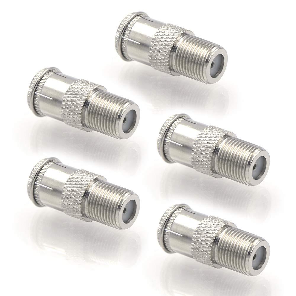 VCE 5-Pack F Type RG6 Male to Female Quick Coax Coaxial Cable Connector Adapter - LeoForward Australia