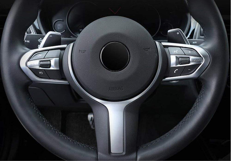  [AUSTRALIA] - ABS Plastic Chrome Steering Wheel Button Frame Trim for BMW M3 M4 M5 New 1 3 series F20 F30 X5M F15 Matte Silver