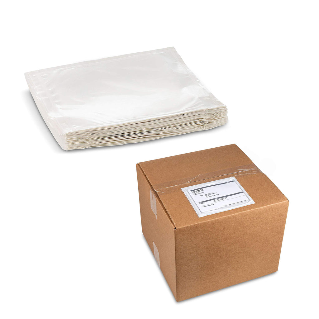 Clear Plastic Small Blank Envelope Pouch for Packing List - Return Label (Not for standard shipping labels) , Documents Keeps Paper Safe While Shipping Size 4” x 6” by MT Products (100 Pieces) 4 1/2" x 6" - LeoForward Australia