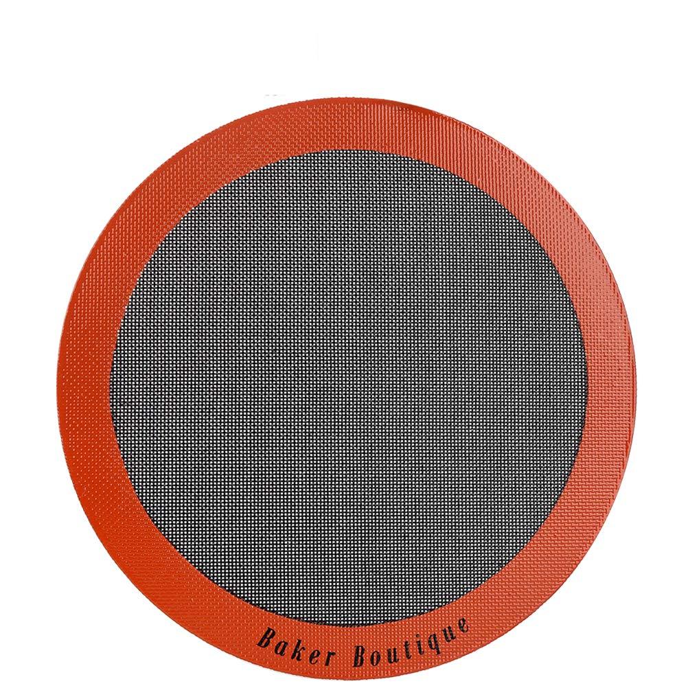  [AUSTRALIA] - Perfect Pizza Mat Silicone Baking Cake Liner, Heat Resistant Toaster Pad, Reusable Non-stick Perforated Steaming Mesh for Bread/Cookie/Pastry (12Inch, Orange, Round) 1