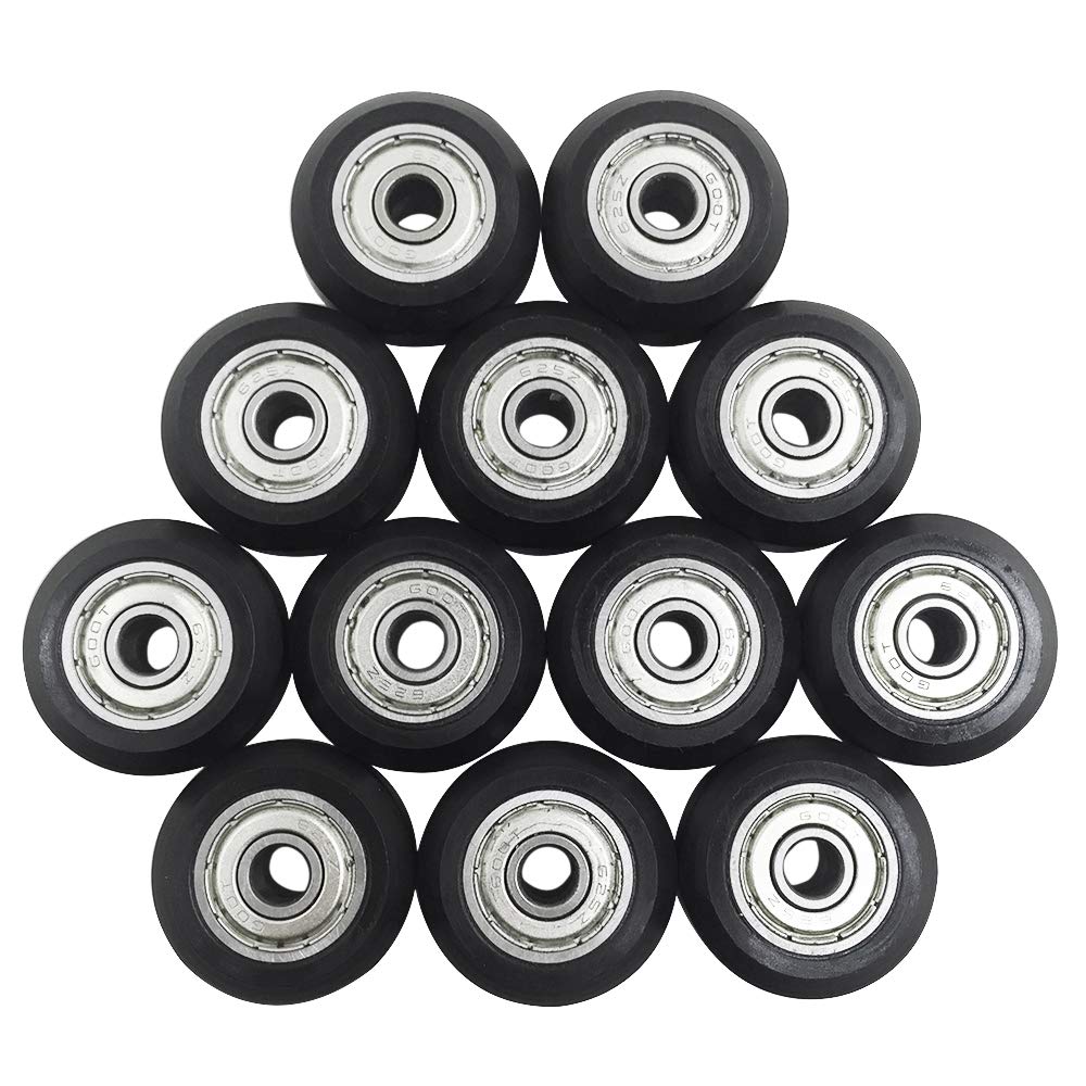  [AUSTRALIA] - AFUNTA 12 Pcs Big Plastic Pulley Wheels with Bearings Gear Perlin for 3D Printer, Compatible with CR-10 / CR-10S / CNC Router Hybrid – Black