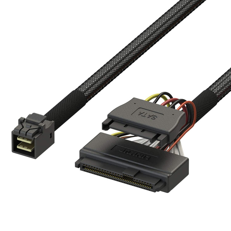  [AUSTRALIA] - LINKUP - Internal 16G U.2 Cable (85Ω 85ohm PCIe Gen 4 Mini SAS HD to U.2/SFF-8643 to SFF-8639 Cable) with SATA Power - 1.5 Meters/5 feet SFF-8643 to 8639 for PCIE 85Ohm 5 ft (1.5m)