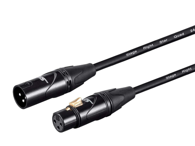  [AUSTRALIA] - Monoprice Starquad XLR Microphone Cable - 1.5 Feet - Black | XLR-M to XLR-F, 24AWG, Optimized for Analog Audio - Gold Contacts - Stage Right Series