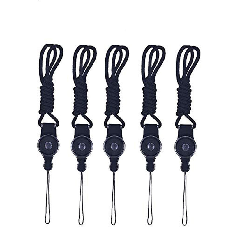 5 Pcs Detachable Long Lanyard Neck Strap - Ideal for Mobile Cell Phone / Smartphones / Phone Case / Camera / Key and Any Other Electronic Devices with a Lanyard Hole - Black - LeoForward Australia
