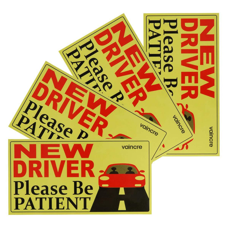  [AUSTRALIA] - Vaincre Set of 4 Reflective Student Driver Magnets for Car, Vehicle Sign Magnetic Bumper Sticker for New Driver/Novice in Yellow