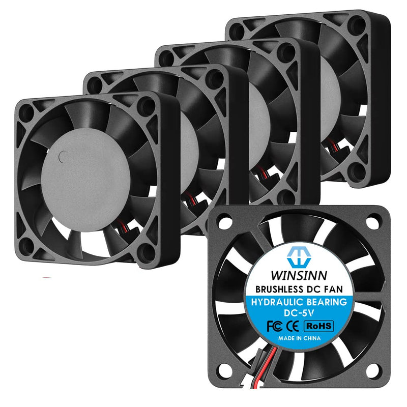  [AUSTRALIA] - WINSINN 40mm Fan 5V, 3D Printer Micro 5 Volt Fans 4010 Hydraulic Bearing, Brushless Cooling 40mmx10mm 2PIN (Pack of 5Pcs) DC 5V