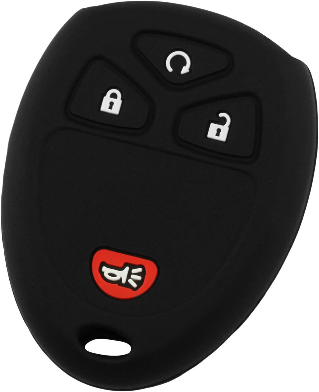  [AUSTRALIA] - KeyGuardz Keyless Entry Remote Car Key Fob Outer Shell Cover Soft Rubber Protective Case for Chevy GMC 15913421 Black