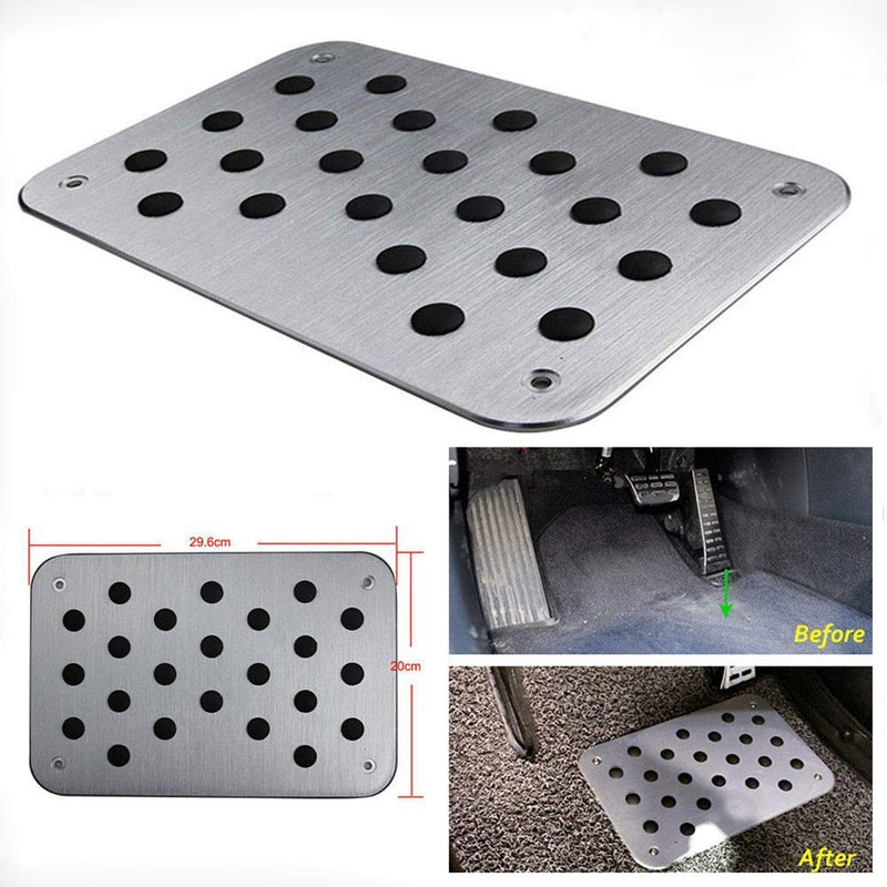  [AUSTRALIA] - RICKYZHU Aluminum Alloy Car Truck Floor Mat Carpet Heel Plate Foot Pedal Rest w/Screw Universal