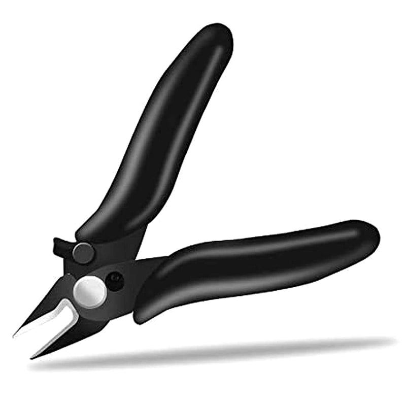  [AUSTRALIA] - BOENFU 3.5 Inch Micro Cutter with Lock Jewelry Small Snips Soft Wire Cutter Mini Flush Cutting Pliers Diagonal Cutting Pliers Small Cutting Side Snips Pliers Multi-function Manual Tool 3.5 inches Black