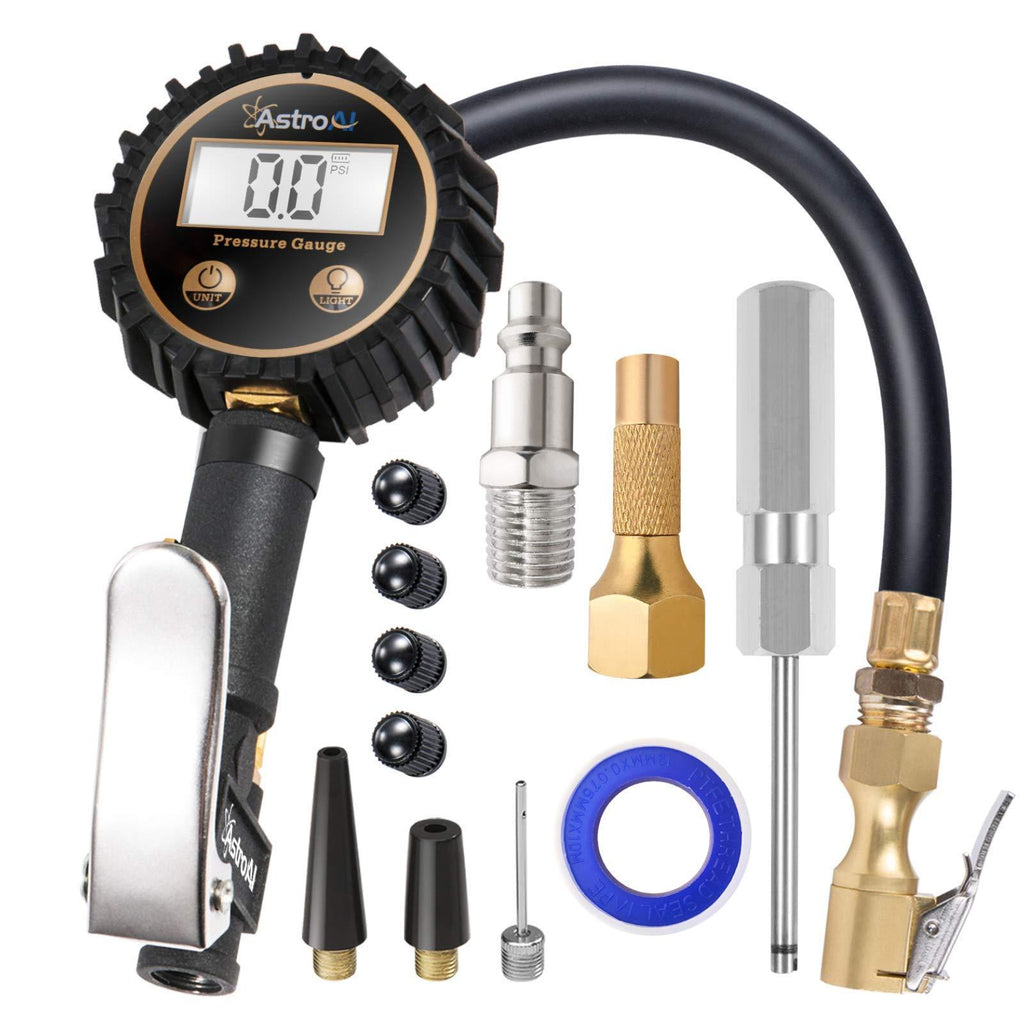 AstroAI ATG250 Digital Tire Inflator with Pressure Gauge, 250 PSI Air Chuck and Compressor Accessories Heavy Duty with Rubber Hose and Quick Connect Coupler for 0.1 Display Resolution white - LeoForward Australia