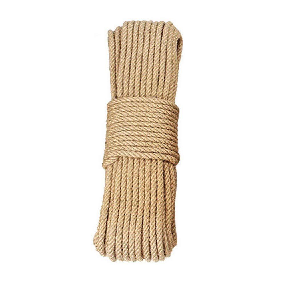  [AUSTRALIA] - 100% Natural Strong Jute Rope 164 Feet 1/4 Inch Hemp Rope String Twine for Crafts DIY Decoration Gift Wrapping