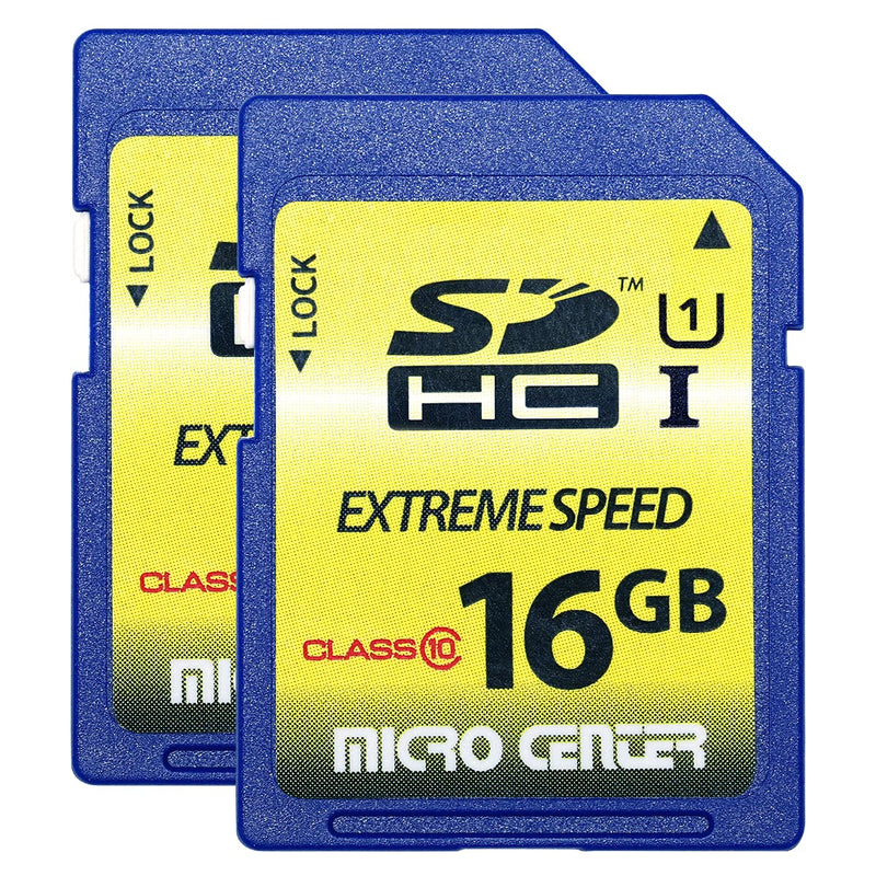  [AUSTRALIA] - Micro Center 16GB Class 10 SDHC Flash Memory Card SD Card (2 Pack) 16GB x 2
