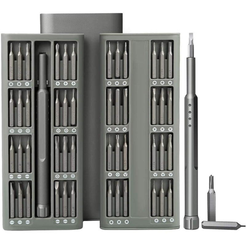  [AUSTRALIA] - Mini Precision Screwdriver Set with Premium Quality Aluminum Case, 48 in 1 Small Magnetic Screwdriver Bit Repair Tool Kit for iPhone, Smartphone, iPad, PC, Cameras, Electronic Toys, Laptop, Eyeglasses Grey