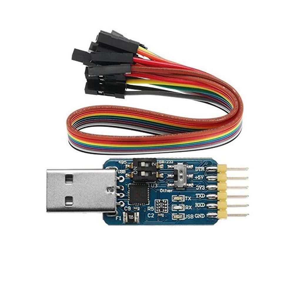DollaTek 6-in-1 CP2102 USB to TTL 485 232 Converter 3.3V / 5V Compatible Six Multifunction Serial Module - LeoForward Australia