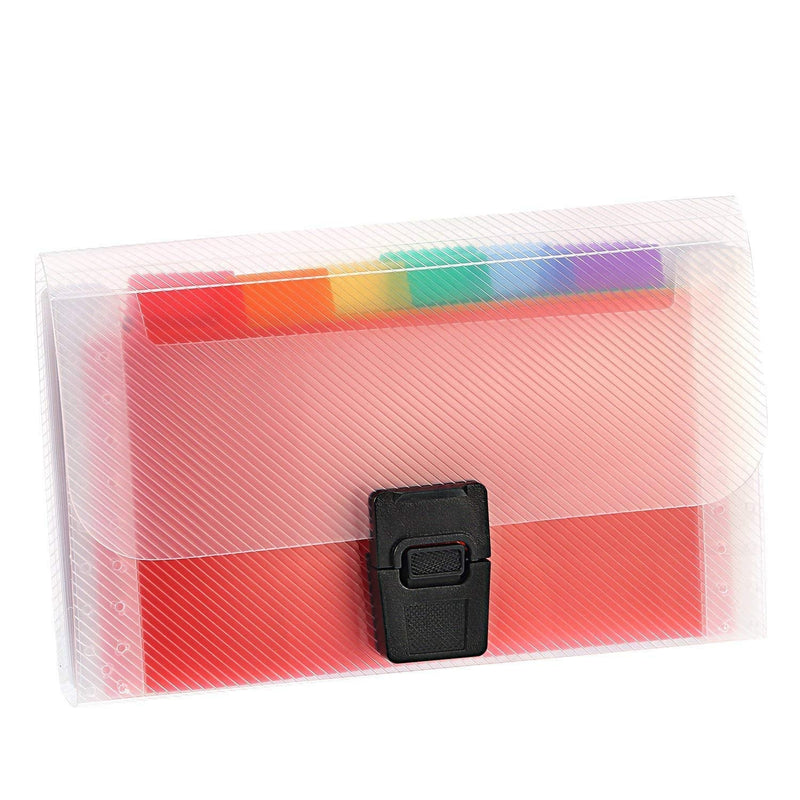  [AUSTRALIA] - EKIND 7X4.5" Expandable Portable Folder, 13 Pocket Buckle Accordion File Organizer, A6 Plastic Wallet for Cards,Coupons,Receipt,Tax Item, Mini Expanding Folders (1 Pack, Color) 1 Pack, Color
